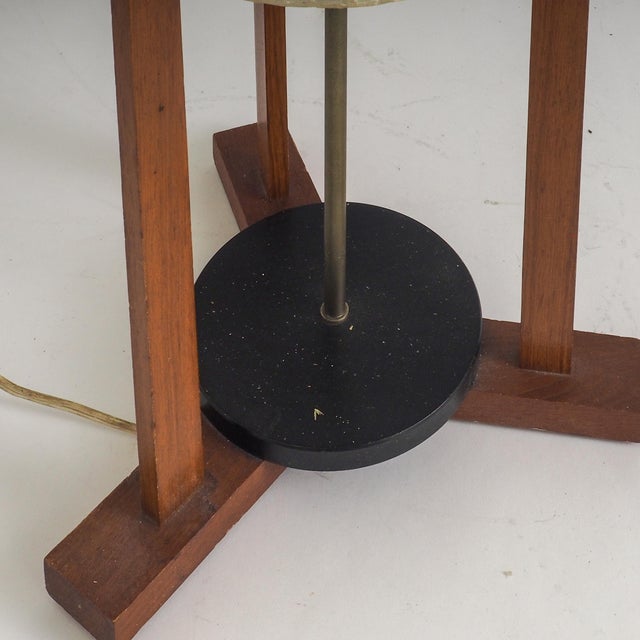 Mid-Century Modern Three-Tier Fiberglass and Wood Floor Lamp, 1950s For Sale - Image 12 of 14