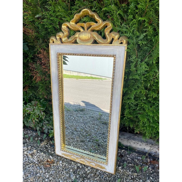 Gold Large Louis XVI Style Mirror For Sale - Image 8 of 8