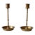 Mid-Century Engraved Brass Candlesticks Holders For Sale