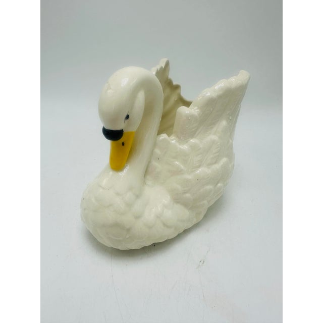 Ceramic Vintage Ceramic Swan Planter For Sale - Image 7 of 7