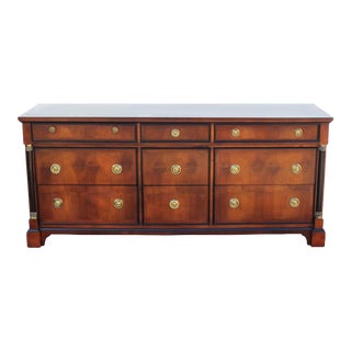 Late 20th C. Century Furniture Biedermeier Neoclassical Empire Style 9-Drawer Dresser Raymond Sabota Capuan Collection For Sale