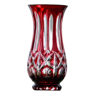 German Ruby ​​Crystal Vase by WMF, 1960 For Sale