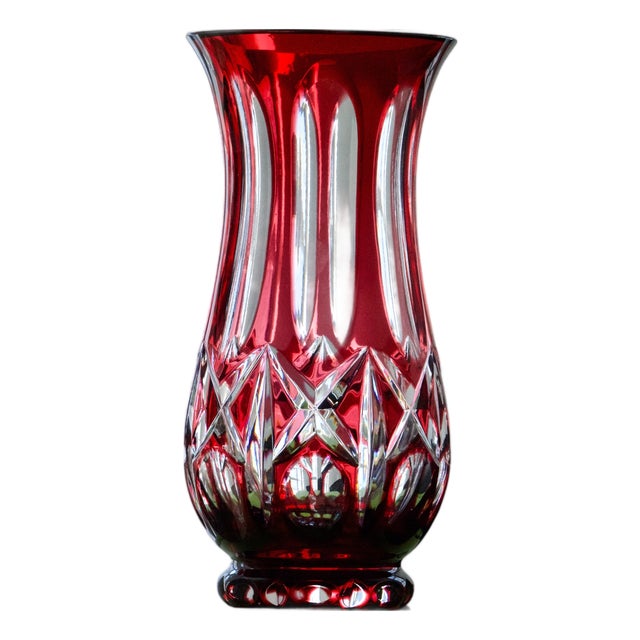 German Ruby ​​Crystal Vase by WMF, 1960 For Sale