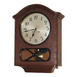 Vintage Old Wooden Wall Windup Clock With Pendulum Lorenz Furtwängler Söhne Lfs