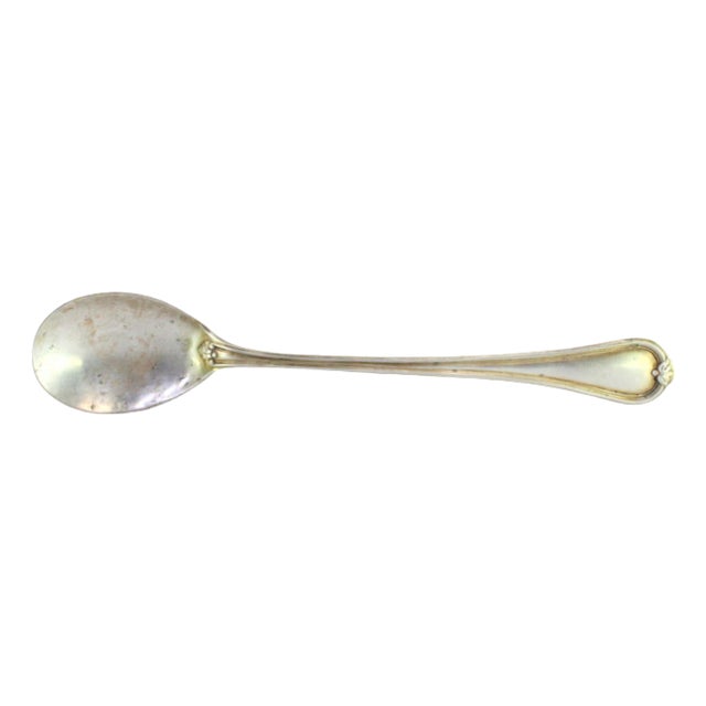 Silver Rice and Serving Spoon with Stripes For Sale