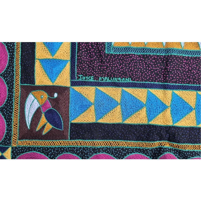 Embroidered Kilim with South African Parrots, 1997 For Sale - Image 6 of 9