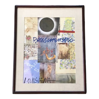 Framed Robert Rauschenberg Exhibition Print, Denmark 1980 For Sale