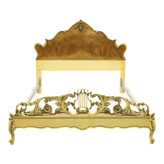 Romweber Mid 20th Century Satinwood French Provincial Queen Bed For Sale
