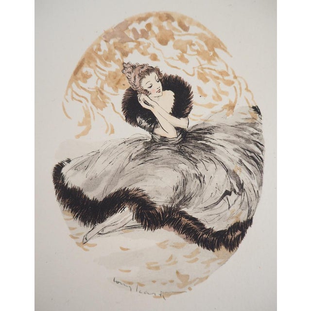 Icart Louis, Jeune femme rêveuse, Etching For Sale - Image 3 of 7