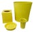 1970's Bai Yellow Faux Bamboo 4pc Bathroom Set Wastebasket Tissue Box Cover Soap For Sale