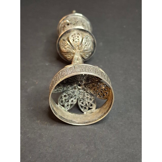 Metal Antique Imperial 84 Silver Besamim Spice Tower Fabergé Kf Judaica 134g For Sale - Image 7 of 16