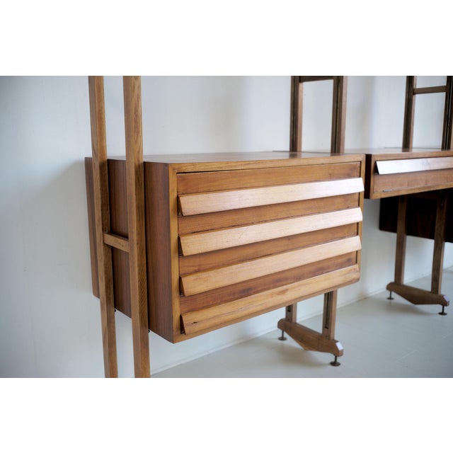 Vintage Italian Walnut Bookcase, 1955 For Sale - Image 6 of 18