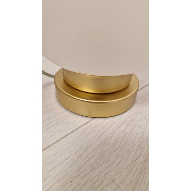 Table Lamps with Brass Base and Etched Glass, 1990s, Set of 2 For Sale - Image 4 of 9