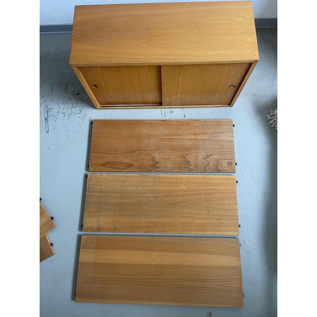 Mid-Century String Shelf and Cupboard in Gold Ash by Nisse and Kajsa Strinning, Sweden, 1960s For Sale - Image 15 of 18