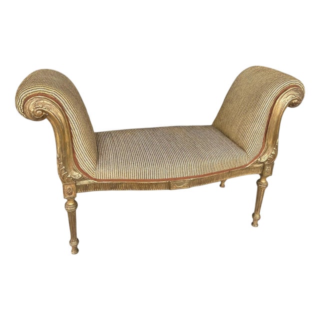 English Giltwood Window Seat, 1700s For Sale