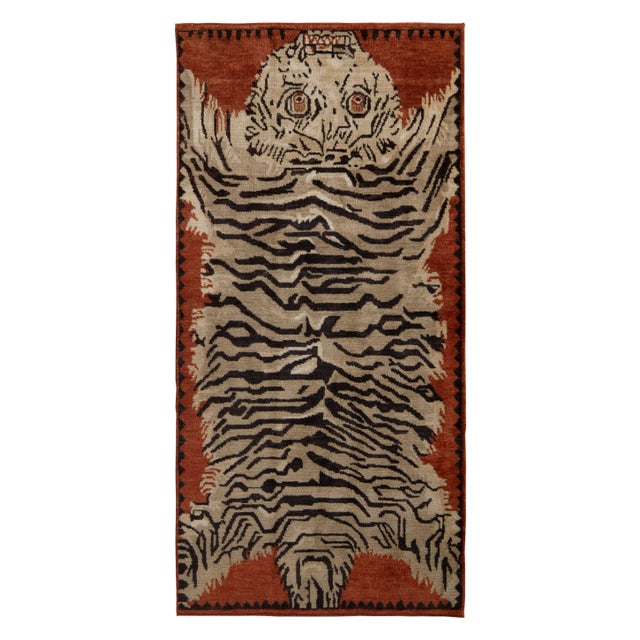 Rug & Kilim Tiger Skin Style Rug, Beige, Black and Orange, 9x12 For Sale In New York - Image 6 of 6