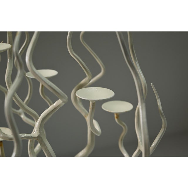 Brutalist White Tree of Life Candleholder, 1970s For Sale - Image 4 of 9