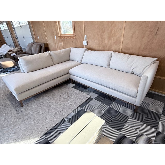 Contemporary Lee Industries One Arm Loveseat For Sale - Image 3 of 8