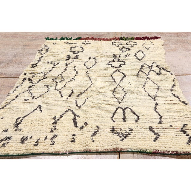 Vintage Azilal Moroccan Rug, 03'10 X 06'06 For Sale - Image 9 of 10