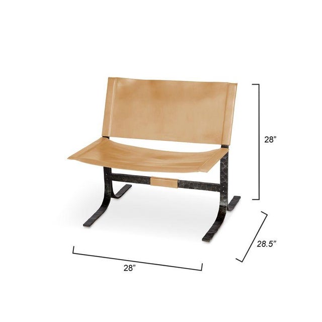 Modern Jamie Young Alessa Leather Sling Chair in Cashew For Sale - Image 3 of 7