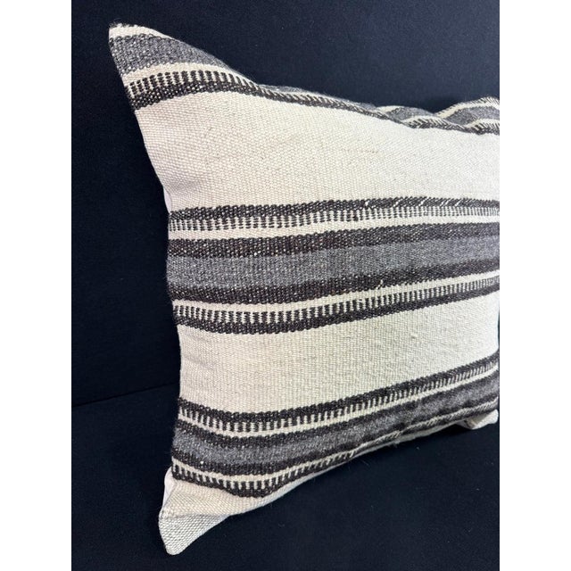 Contemporary Turkish Hemp Pillow Cushion Natural Beige Gray Pillow Cushion Cover 24x24 For Sale - Image 3 of 4