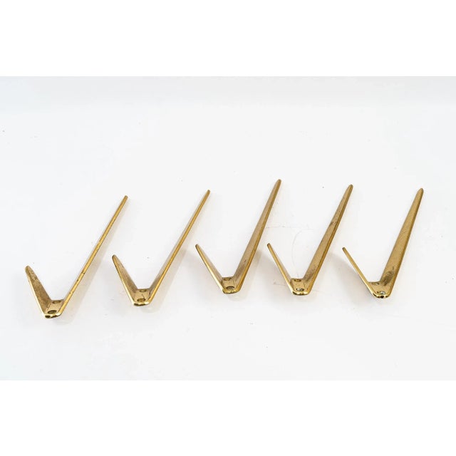 Mid-Century Modern Asymmetric Wall Hooks from Hertha Baller, Austria, 1950s, Set of 5 For Sale - Image 3 of 6
