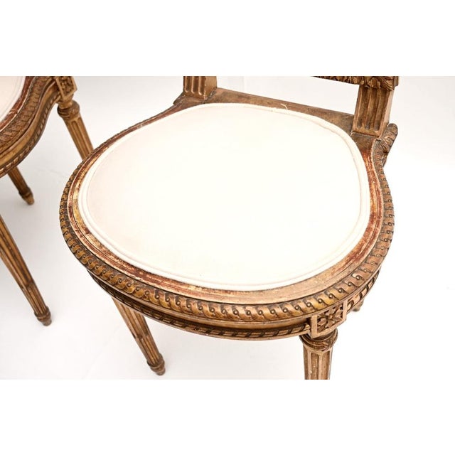 Antique French Gilt Wood Side Chairs, 1890, Set of 2 For Sale - Image 10 of 11