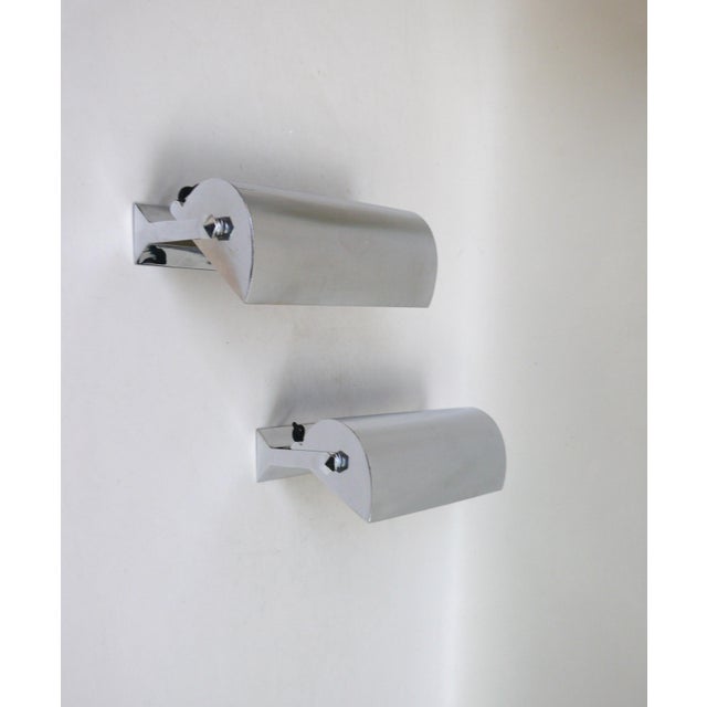 Art Deco Minimalist Chrome-Plated Wall Lights, France, 1920s, Set of 2 For Sale - Image 16 of 16
