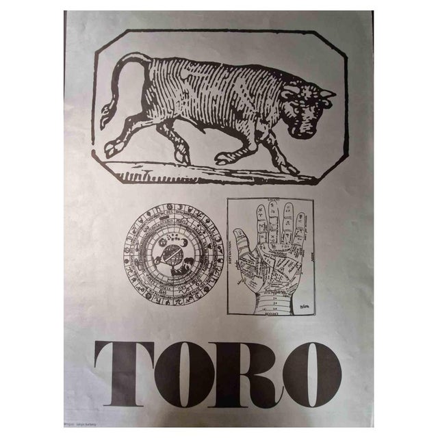 1970s Sergio Barletta, Taurus, Screen Print, 1970 For Sale - Image 5 of 5