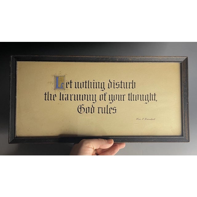 Antique Victorian - Edwardian Framed Illuminated Quote Library Office Nouveau For Sale - Image 9 of 16