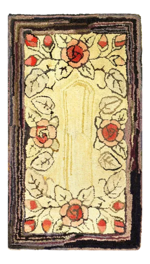 Antique Hooked American Rug 1'7'' X 2'8''