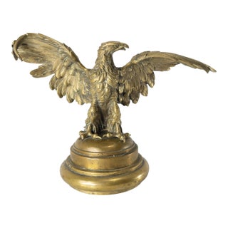 19th Century American or European Bronze or Brass Eagle Finial Sculpture For Sale