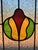 Antique English Leaded Stained Glass Window-Edwardian Art Nouveau Tulip For Sale - Image 4 of 11