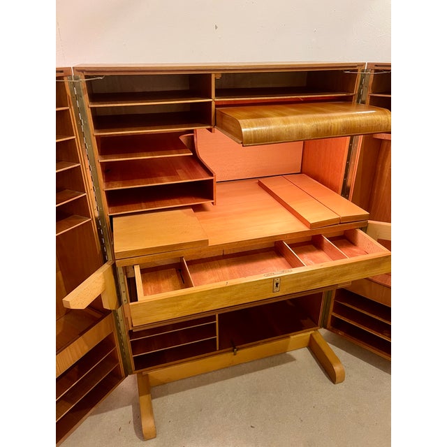 Mid-Century Magic Box Folding Desk Cabinet from Mummenthaler & Meier, Switzerland, 1950s For Sale - Image 9 of 10
