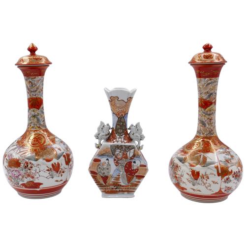 Antique Japanese Kutani Vases, 19th Century, Set of 3 For Sale - Image 18 of 18