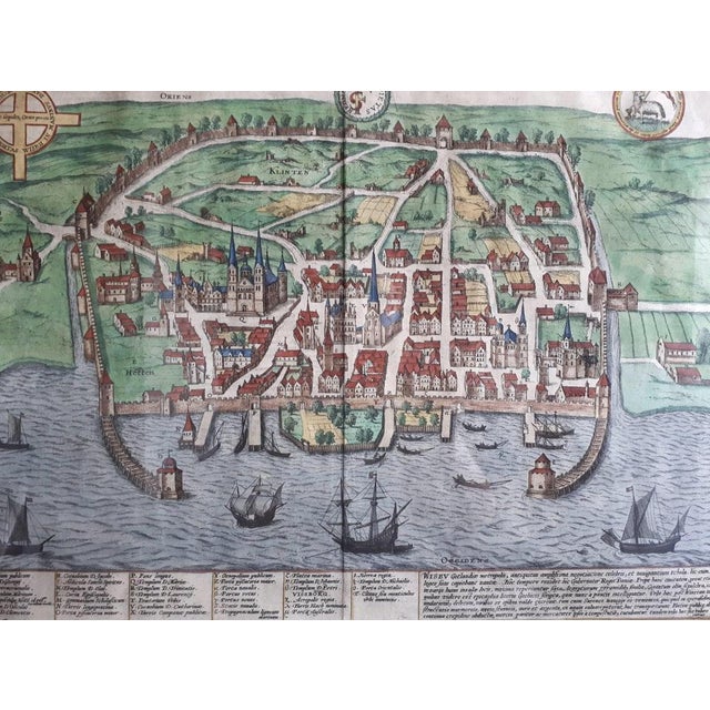 This is a wonderful bird's-eye plan/view of the oldest city in Sweden. Visby, the largest city on the island of Gotland...