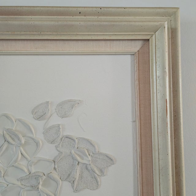 Modern Vintage Carole Gerst Textured Floral Art Impasto Oil Painting Framed in Light Wood Signed For Sale - Image 3 of 16