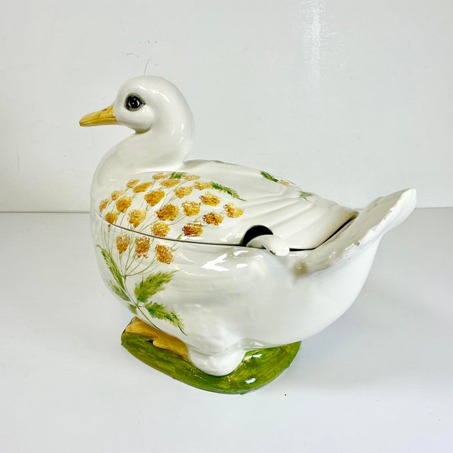 Mid-Century Italian Boho Chic Rustic European Duck Soup Tureen - Easter. For Sale - Image 16 of 18