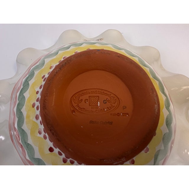 Cream Mackenzie Childs Fluted King Ferry Serving Bowl For Sale - Image 8 of 8