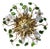 Ceiling or Wall Lamp in Gilded Metal with Murano Glass Leaves and Flowers from Banci Firenze, Italy, 1960s For Sale