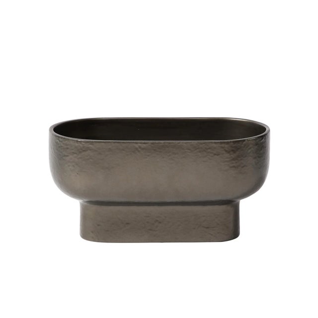 Late 20th Century Modernist Bronze Hue Ceramic Orchid Vase/Occasional Bowl For Sale - Image 13 of 13