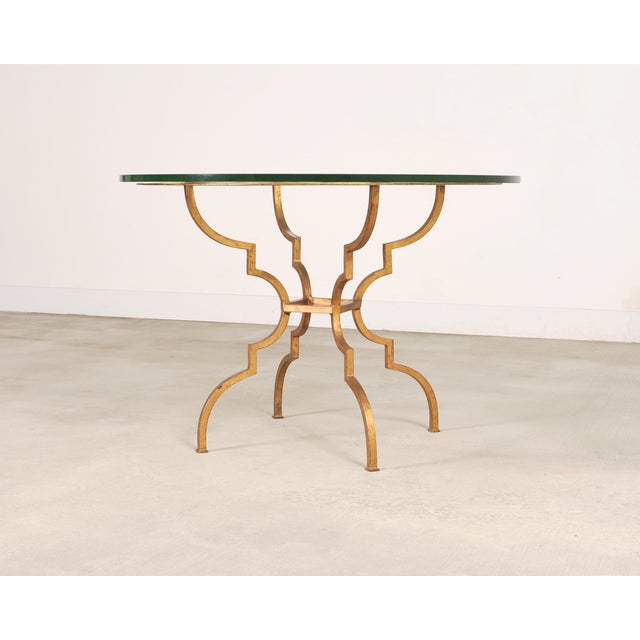 Late 20th Century French Gilded Iron Hollywood Regency Breakfast or Center Table For Sale - Image 5 of 18