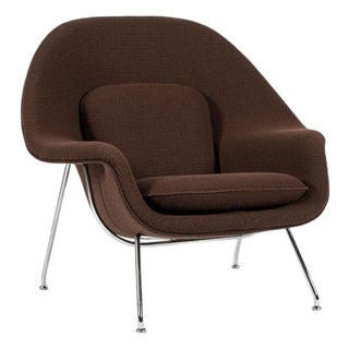 Early Restored Mid Century Brown Womb Lounge Chair by Saarinen for Knoll, Multiples/Custom Available For Sale