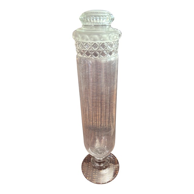 Scarce Early Dakota Apothecary or Cylinder Jar With Ground Glass Lid by Tiffin Circa 1890's For Sale
