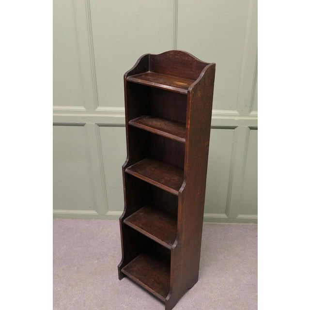 Art Deco Slim Bookcase in Golden Oak, 1900 For Sale - Image 4 of 8