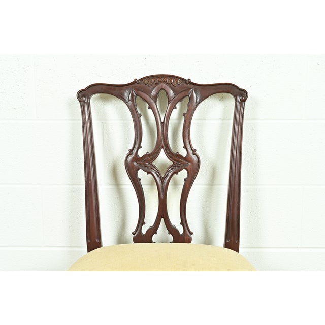 Baker Furniture Style Georgian Carved Mahogany Dining Chairs, Set of Four For Sale In South Bend - Image 6 of 12