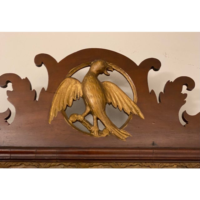 18th Century Early American Chippendale Style Wall Mirror With Eagle Pediment For Sale - Image 4 of 10