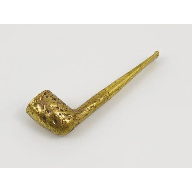 1950s Modernist Brass Pipe Paperweight attributed to Carl Auböck, Austria, 1950s For Sale - Image 5 of 8