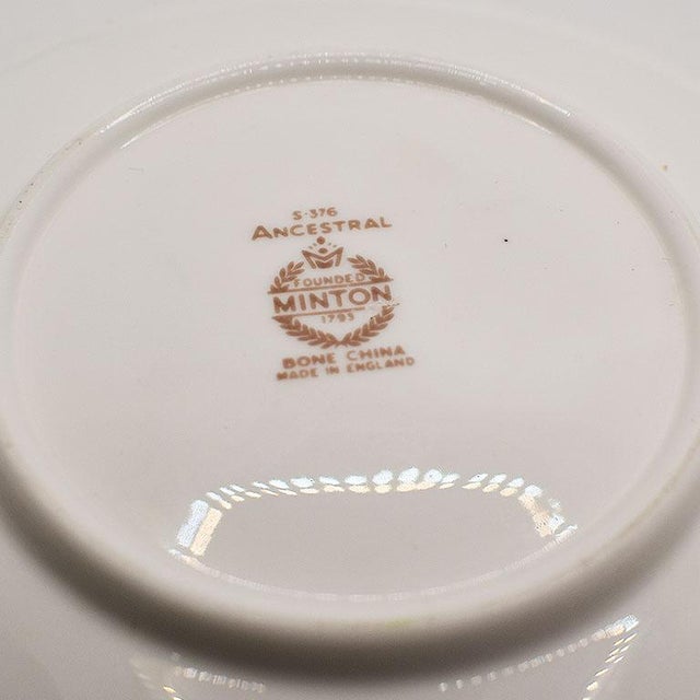English English Minton Ancestral Bone China Floral Saucer or Trinket Dish - England For Sale - Image 3 of 4