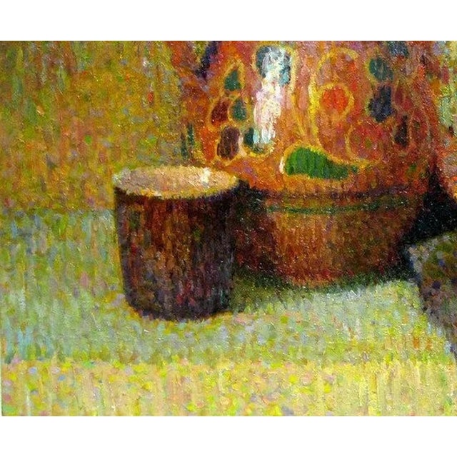 1970s Still-Life Antique Oil Painting Original Soviet Art Ukrainian Artist Moskvitin m.a. 50-60 (Igor) For Sale - Image 5 of 6